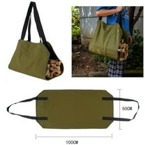Firewood Carrier Bag Canvas Wood Carrier Log Carrier For Carrying Wood Green YIWEI