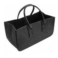 thumbnail image 1 of Portable Felt Firewood Carrier Bag with Handles, Foldable Black Log Tote for Indoor Outdoor Storage, Camping Fireplace Use, 1 of 8