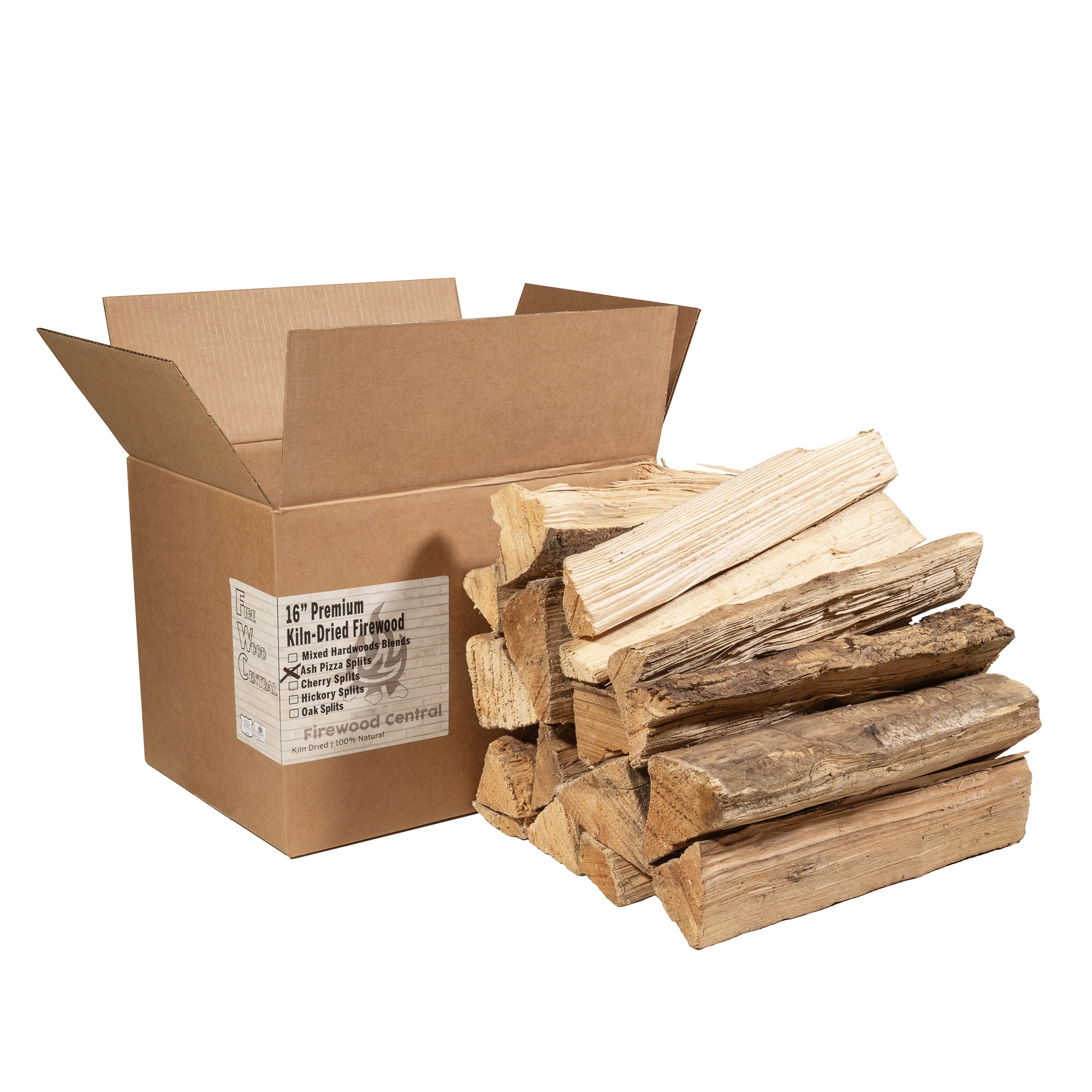 Firewood Central Kiln-Dried Ash Hardwood – 16” Splits (14–18 Pieces