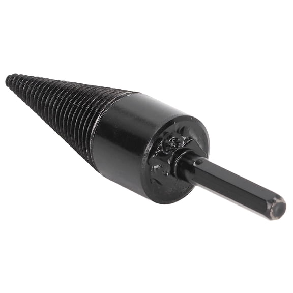 Firewood Drill Bit Efficient Log Splitter Carbon Steel Hex Shank Drilling Tool Black for Woodworking