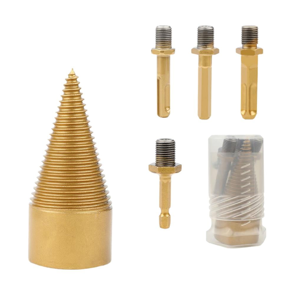 Firewood Drill Bit Set with 4 Handles, Fire Wood Splitter Bit Tool H1C4 ...