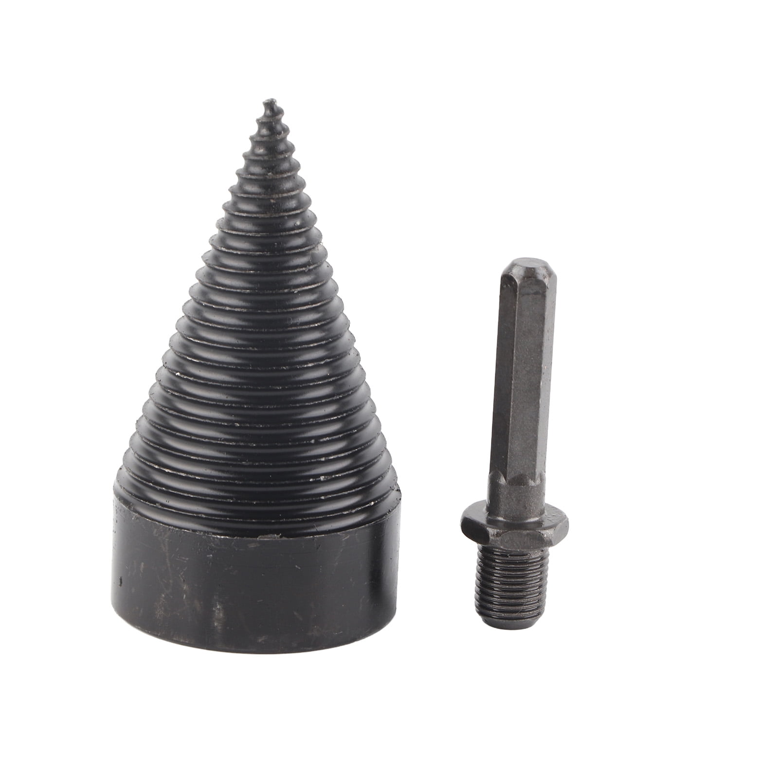 Firewood Drill Bit Wood Log Splitter Carbon Steel Cone Hex Shank
