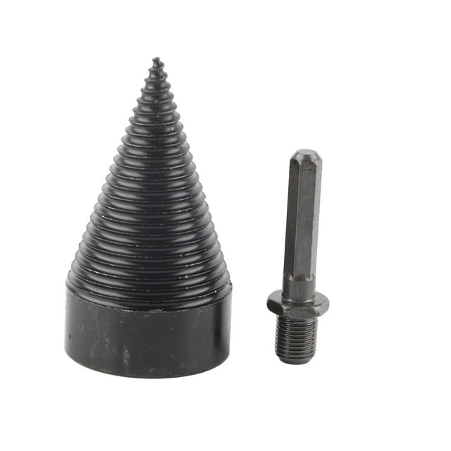 Firewood Drill Bit Wood Log Splitter Carbon Steel Cone Hex Shank