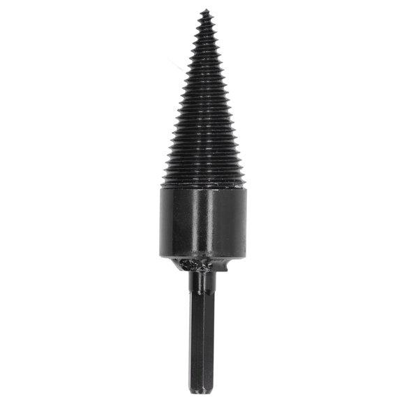 Neyseki Firewood Drill Bit Wood Log Splitter Carbon Steel Cone Hex Shank Drilling Tool Black