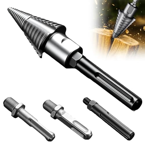 Firewood Drill Bit Wood Splitter Drill Bit, 2025 New Wood Splitter Drill Bits, Woods Cone Punch Driver Square/SDS/Max Shank Drill Bits Split Drilling Tool Firewood Chopper