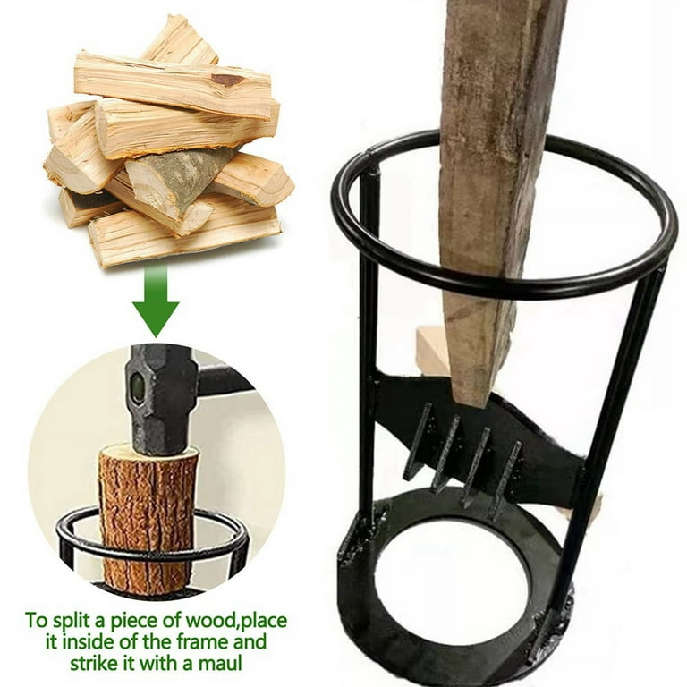 Steel Kindling Splitter, Manual Firewood Cracker for Home, Camp
