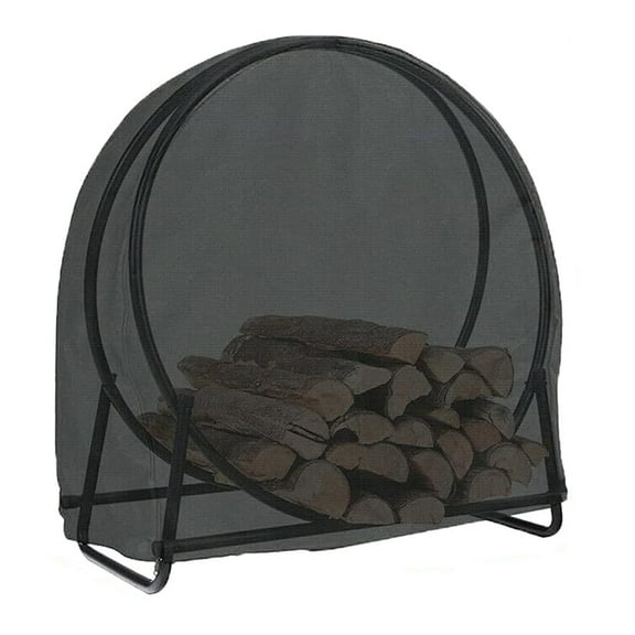 Firewood Log Hoop Cover,40 Inch Outdoor 210D Heavy Duty Waterproof and Weather Resistant Round Log Rack Cover,Fire Wood Rack Cover with Zipper, Wood Ring Storage Holder Cover
