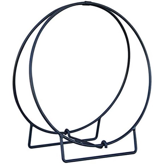 Firewood Log Hoop Rack with 1/2" Solid Stock, Black, 36" (W-1836)$$Plumbing & HVAC