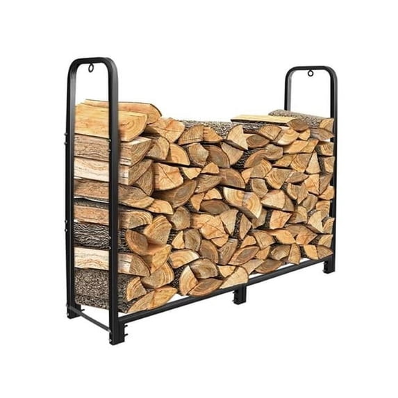 Firewood Log Rack 2500 lbs Iron Wood Lumber Storage Stacking Rack 4.03 ft. Heavy Duty Pile Lumber Storage Holder for Fireplace Firepit, Black