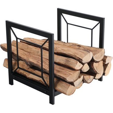 GREENER 2-Tier Firewood Rack - 31.5" Indoor Outdoor Log Holder With 150lb Capacity