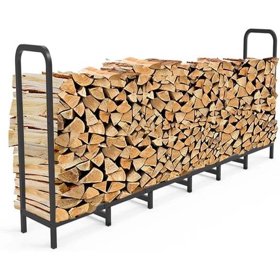 Firewood Rack Holder, Adjustable Heavy Duty Fire Log Stacker Stand for Fireplace, Outdoor Indoor Metal Wood Pile Storage Organizer, Patio Logs Stand tool