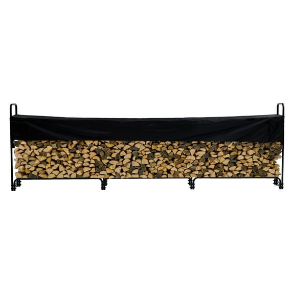 Firewood Rack Outdoor, 12 Ft Wood Racks Outdoor for Firewood, Heavy Duty Steel 3/4 Cord Logs Stacker Holder, Fire Wood Storage Stand for Indoor Fireplace