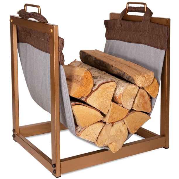 Firewood Racks Fireplace Log Holder with Canvas Carrier for Indoor