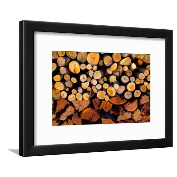 Firewood Stacked Fire Wood with Different Sizes, Framed Art Print Wall Art by holbox Sold by Art.Com