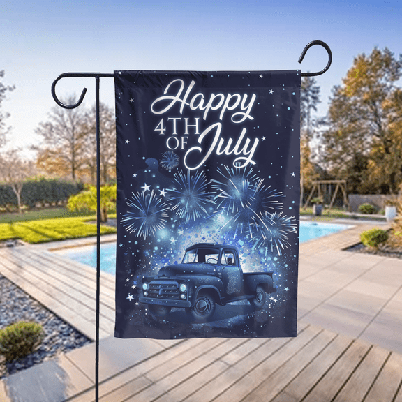 Firework America Happy 4th July Flag, Patriotic USA Flag ID-0607-DQOV