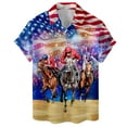 thumbnail image 1 of Firework American Kentucky Derby Hawaiian Shirt For Men American Flag Mens Hawaiian Shirts Short Sleeve Button Down Shirt Men, 1 of 7