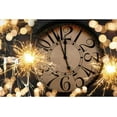 Firework Clock Photo Backdrop for Selfie Portrait Countdown Champagne