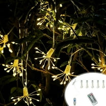 Firework Copper Wire Lights, Fairy String Lights 8 Modes Waterproof Starburst for Christmas, Birthday, Bedroom, Corridor, Patio, Wedding（5 ft）