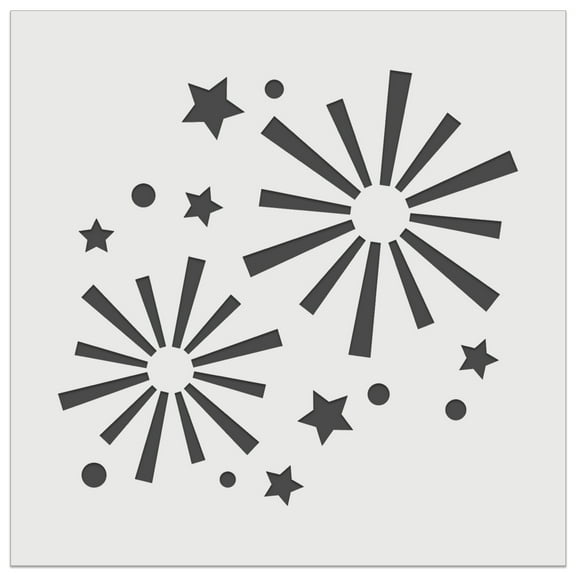 Firework Explosions Celebration New Years July 4th DIY Cookie Wall Craft Stencil - 7.0 Inch