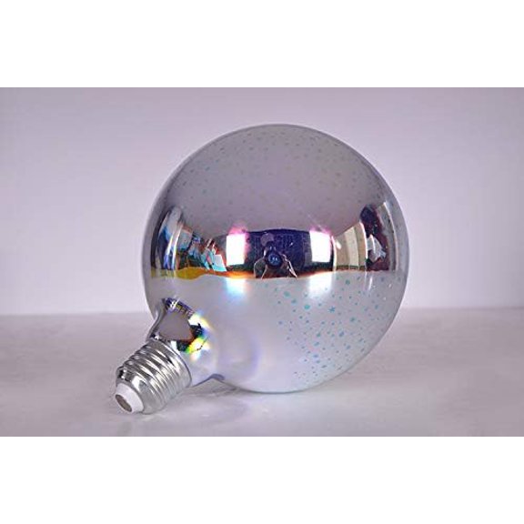 Firework LED Bulb Edison Colorful 3D Glass Firework LED Bulb E26/E27 7W G125 Ball Fashion Fireworks Light Decoration for Home Party Holiday Wedding Decoration Bar,Warm White,2 Pack