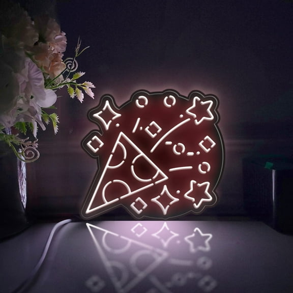 Firework Led Light Box, Dimmable Neon-Like Light Signs USB Power for Wall Decor Bedroom Decoration, Static Light (WxH) 6"x6"