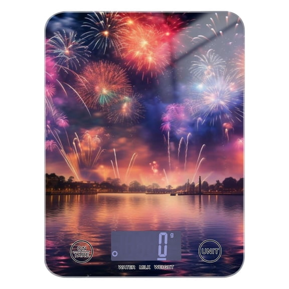Firework Starry Sky Food Scale Digital Kitchen Scale Waterproof Tempered Glass Tare Function 11 lb for Baking Cooking Meal Prep