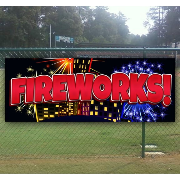 Fireworks! 13 oz Vinyl Banner With Metal Grommets