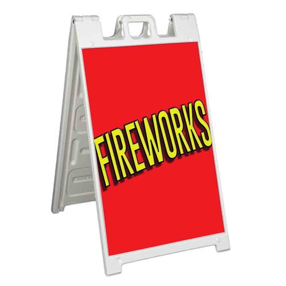Fireworks (24" X 36") Standard A-Frame Signicade, Includes Decal Applied To Stand