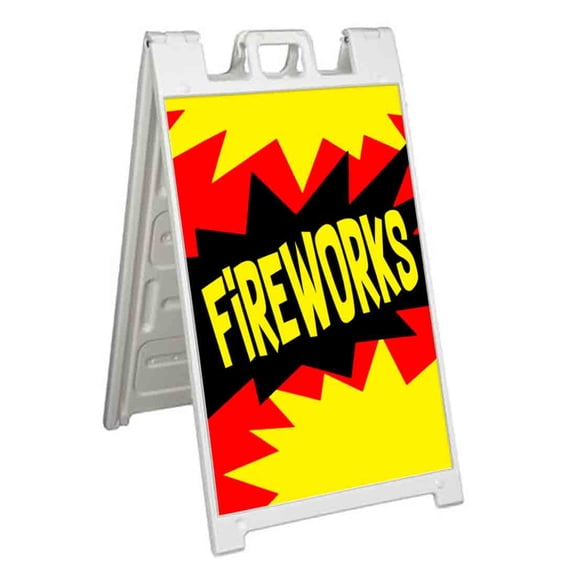 Fireworks (24" X 36") Standard A-Frame Signicade, Includes Decal Applied To Stand