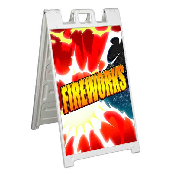 Fireworks (24" X 36") Standard A-Frame Signicade, Includes Decal Applied To Stand