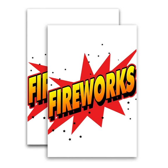 Fireworks (24" X 36") Vinyl Decal Only (Pack of 2) |Sign|Sticker|Poster