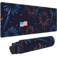 thumbnail image 1 of Fireworks 4th of July American Flag Large Gaming Mouse Pad Desk Mat 31.5x11.8 Inch Extended Keyboard Mat with Non-Slip Rubber Base, 1 of 6