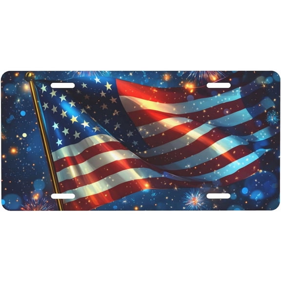 Coverlet Rust Retro Geometry Decorate License Plate for Women Men Decorative Car ...