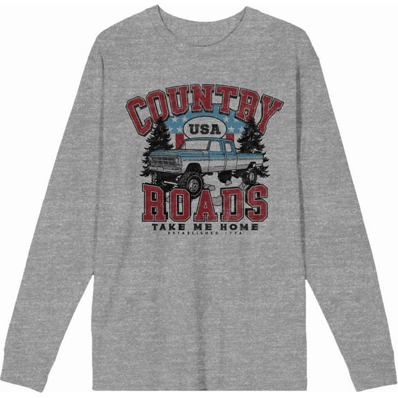 Fireworks Are Overrated Festival Flags Heather Gray Adult Crew Neck Long Sleeve Tee-Medium