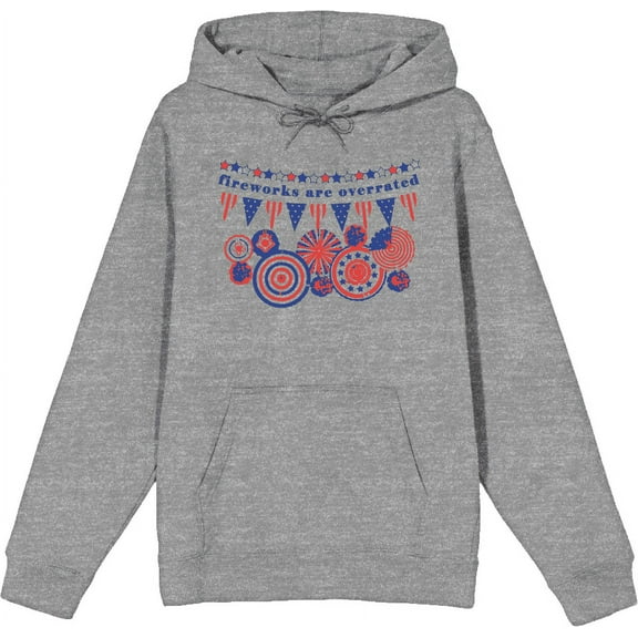Fireworks Are Overrated Festival Flags Heather Gray Adult Long Sleeve Hoodie-Small
