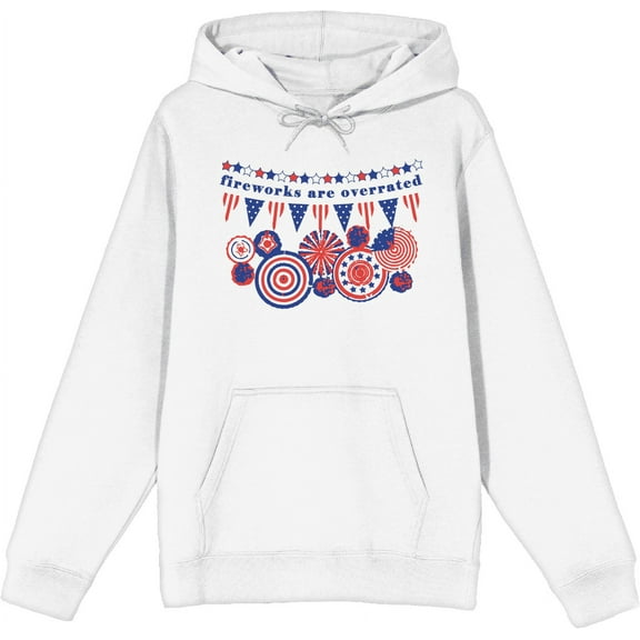 Fireworks Are Overrated Festival Flags White Adult Long Sleeve Hoodie-Large