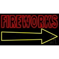 thumbnail image 1 of Fireworks With Arrow LED Neon Sign 20 x 37 - inches, Clear Edge Cut Acrylic Backing, with Dimmer - Bright and Premium built indoor LED Neon Sign for special occasion decor., 1 of 7