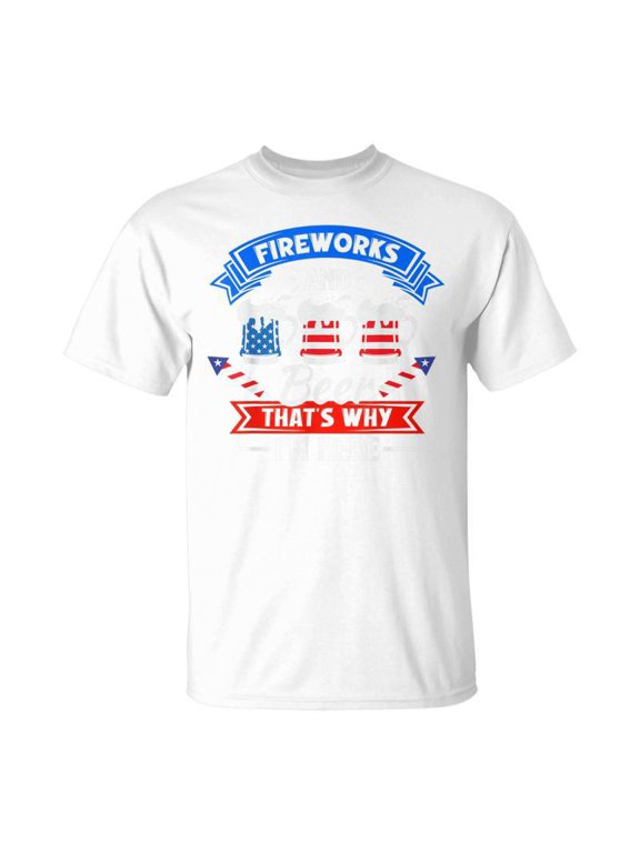 Fireworks Beer Thats Why Im Here Funny 4Th Of July Bbq Unisex Jersey Crewneck Tshirt