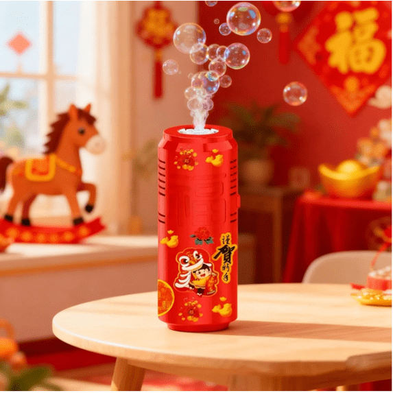 Fireworks Bubble Machine, Portable Automatic Bubble Machine with Lights and Closeable Music, Bubble Maker Toys for Outside Activities Parties Wedding Christmas
