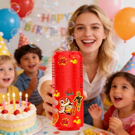 Fireworks Bubble Machine, Portable Automatic Bubble Machine with Lights and Closeable Music, Bubble Maker Toys for Outside Activities Parties