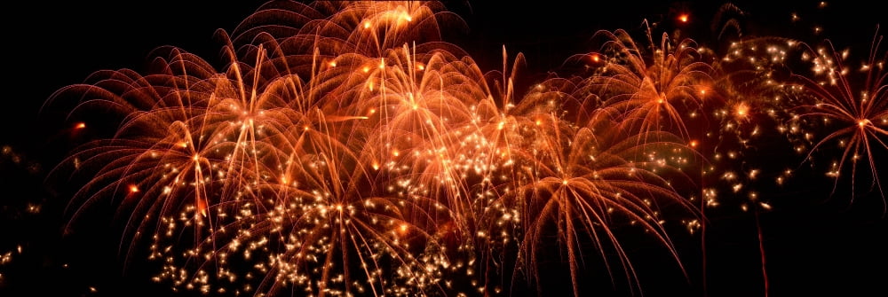 Fireworks Canvas Art - Ron Watts Design Pics (27 x 9)