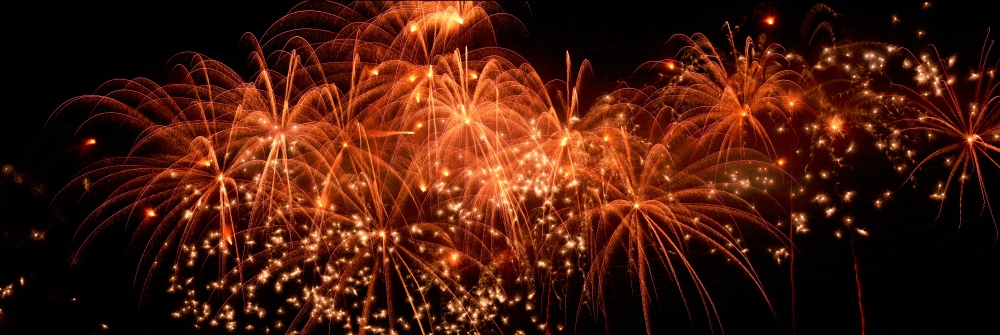 Fireworks Canvas Art - Ron Watts Design Pics (36 x 13)