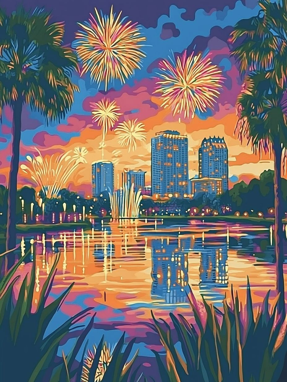 Fireworks Cityscape Canvas Painting Wall Art Suitable For Living Room fireworks-cityscape-canvas-painting-wall-art-suitable-for-living-room
