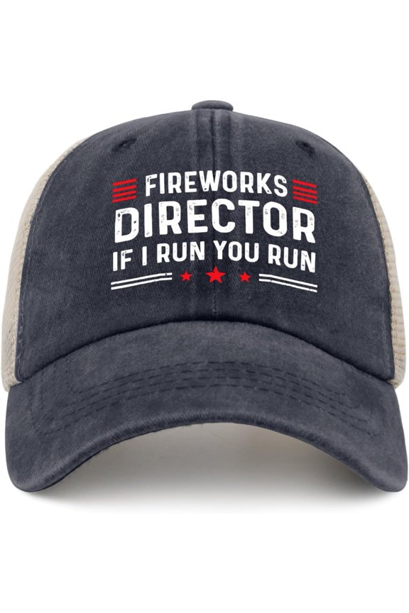 Fireworks Director If I Run You Run Hat Trucker Hat Women Trendy Mesh Baseball Cap for Summer