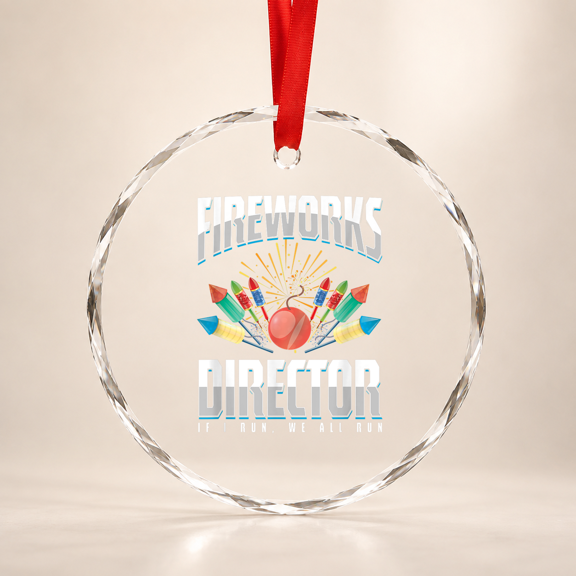 Fireworks Director Pyro Explosion Pyrotechnician Fireworks Glass Ornament