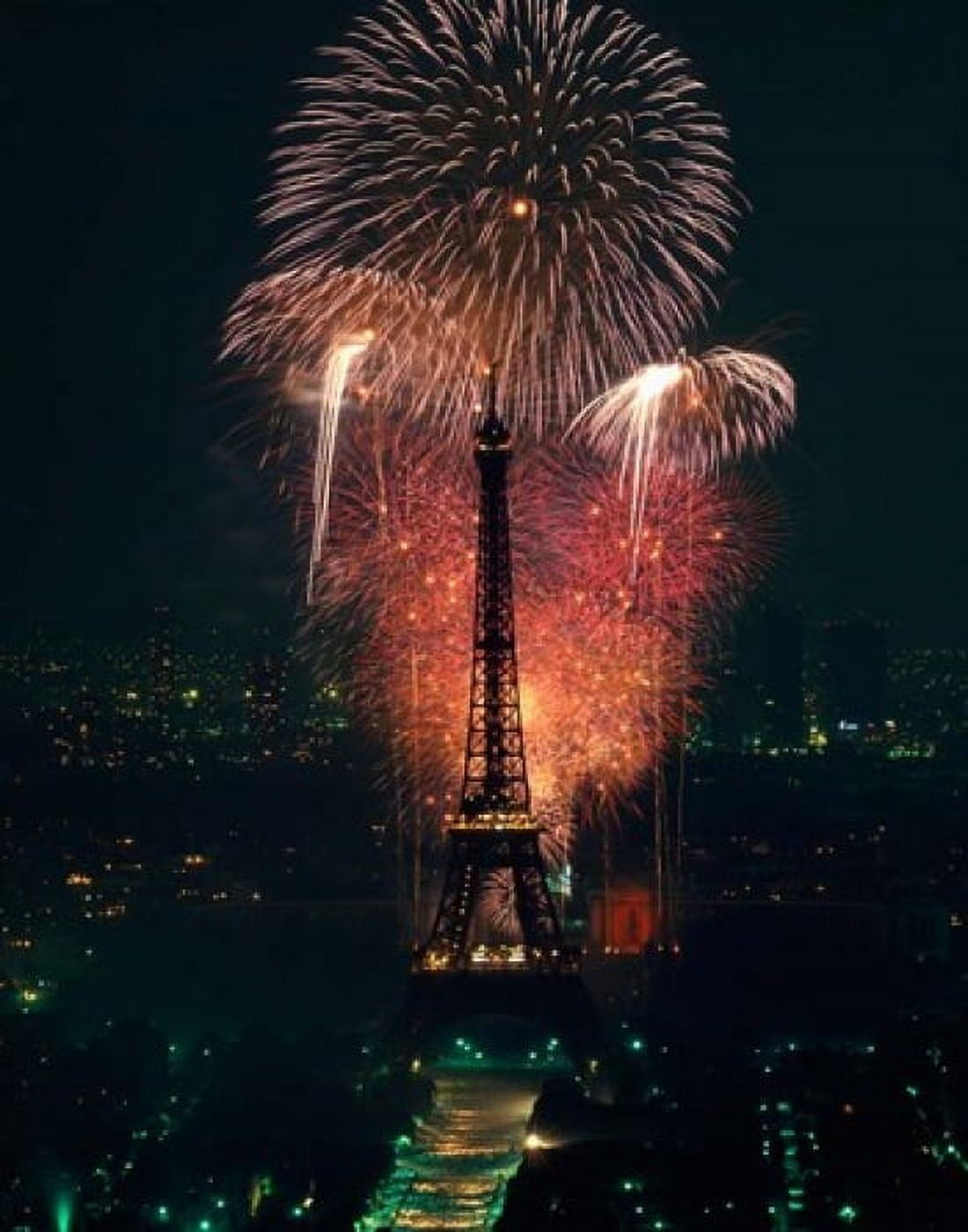 Fireworks Eiffel Tower Paris France Canvas Art - Alex Bartel DanitaDelimont (24 x 30)