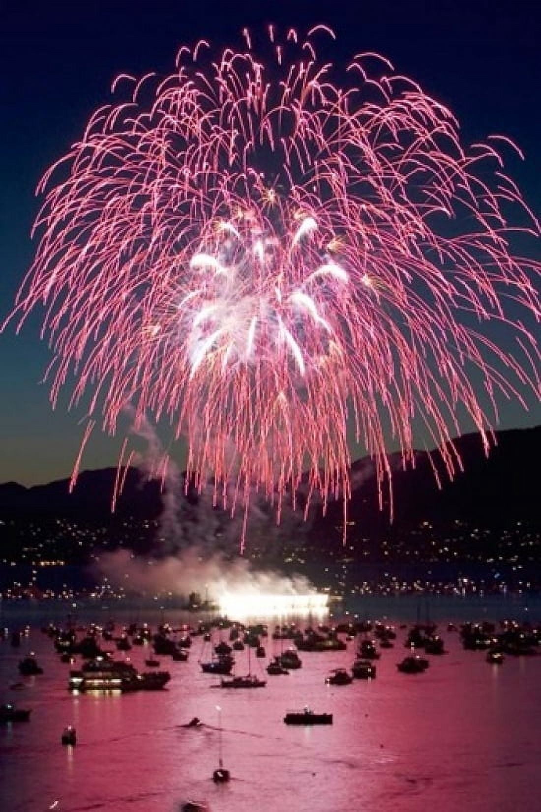 Fireworks English Bay Vancouver British Columbia Canvas Art - Paul Colangelo DanitaDelimont (24 x 36)