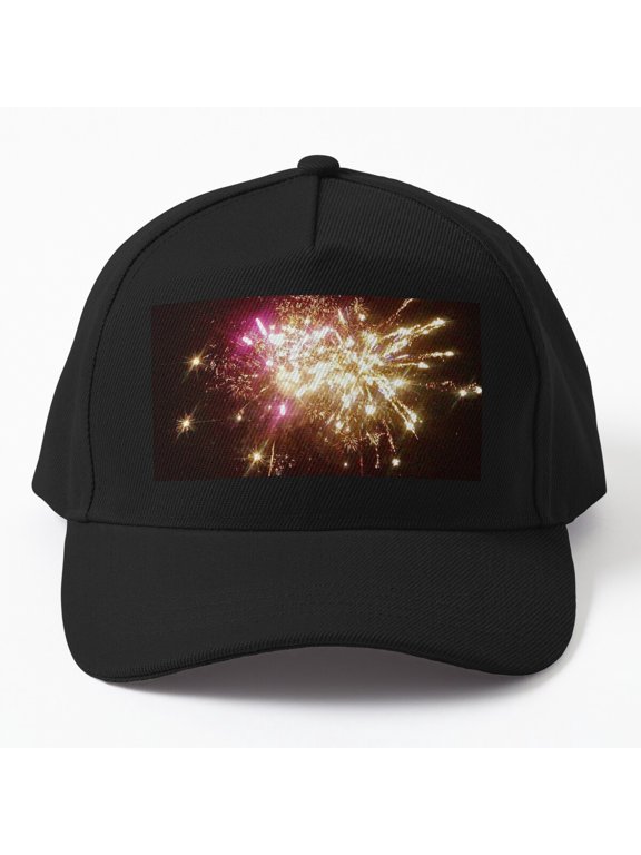 Fireworks Explosion Baseball Cap, Bright Burst Celebration Statement Design, Classic Hat