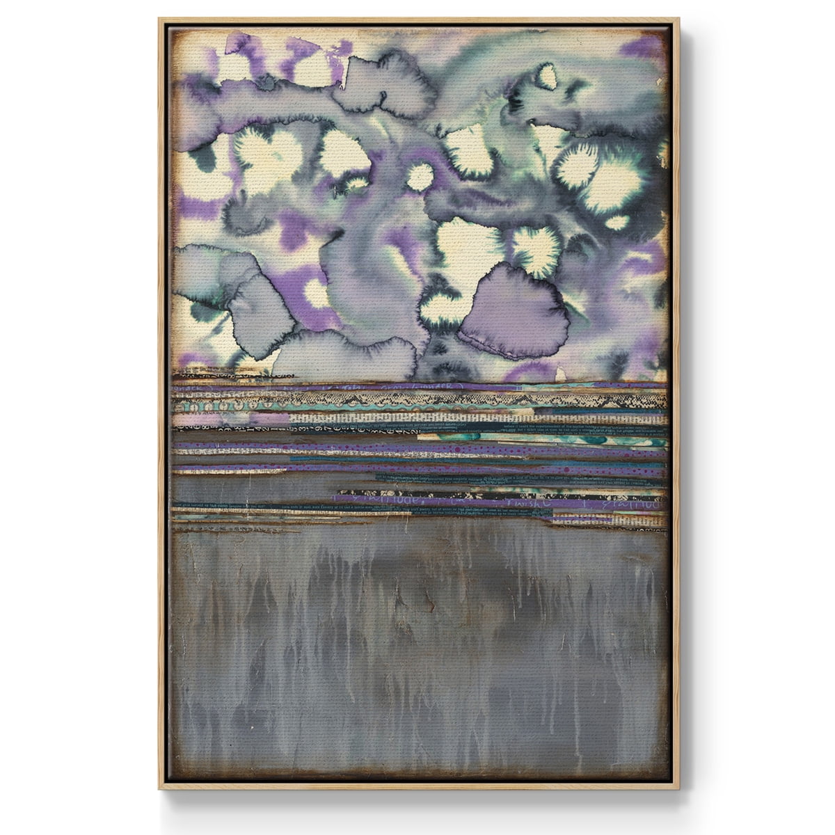 Fireworks Framed Premium Gallery Wrapped Canvas - Ready to Hang - 17 x 25 - Natural Wood Floating Frame