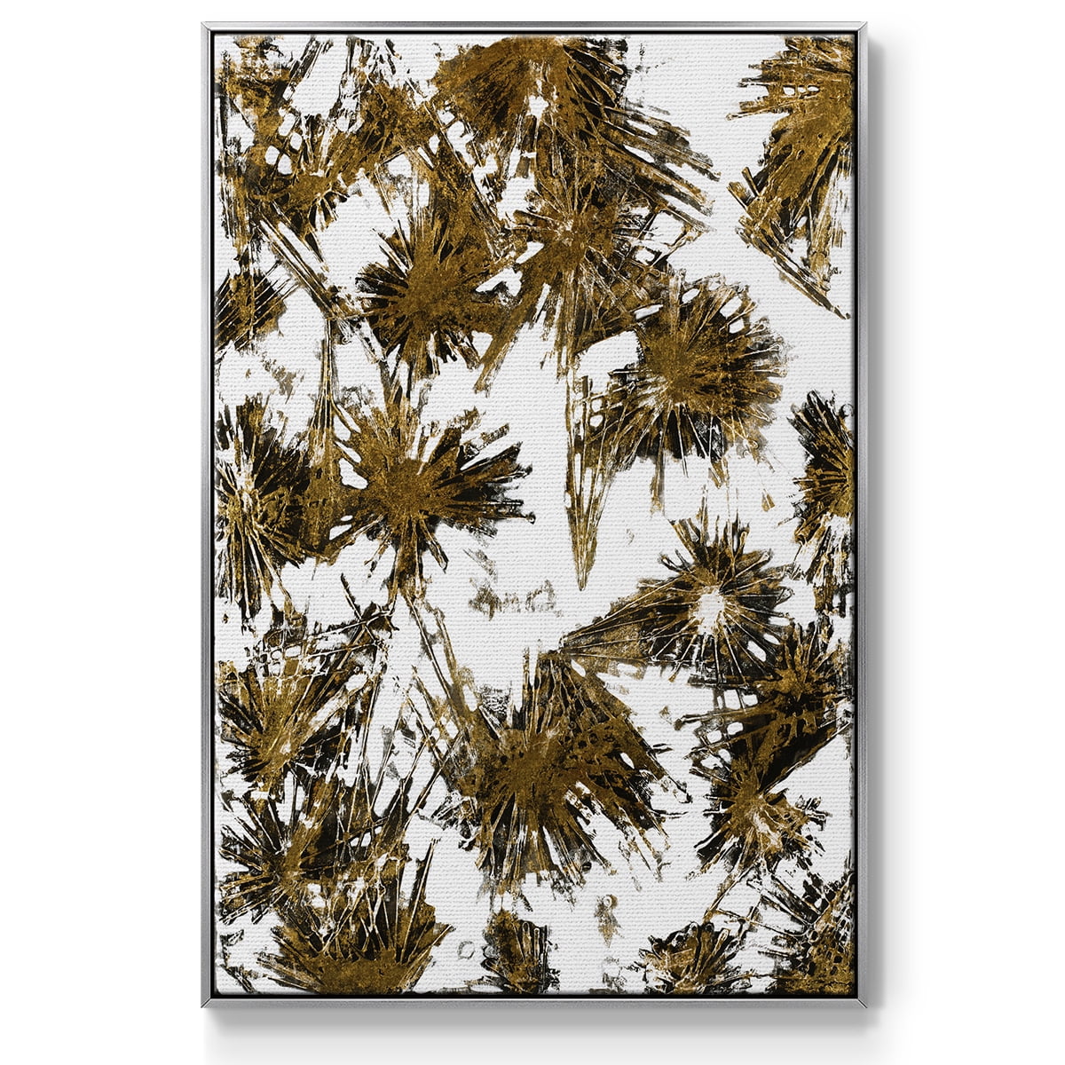 Fireworks Framed Premium Gallery Wrapped Canvas - Ready to Hang - 17 x 25 - Silver Floating Frame
